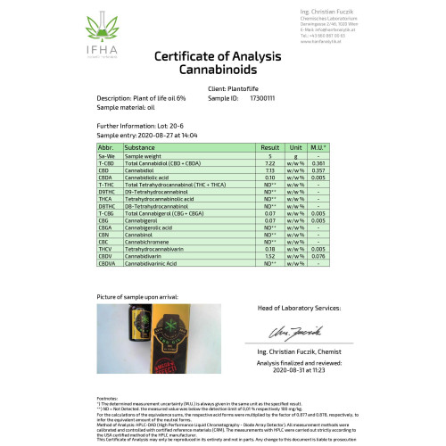 CBD ulje 6%, 30ml, puni spektar