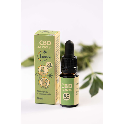 CBD kapi za životinje 5 % Kanabi, ulje lososa