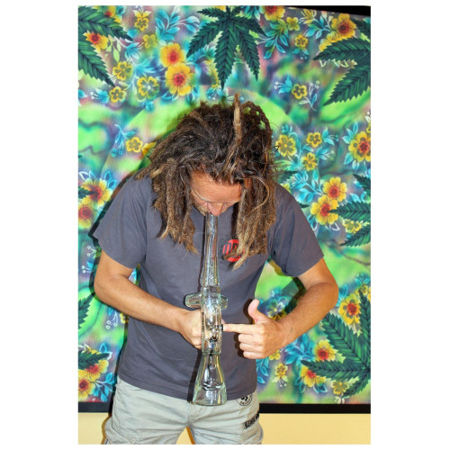 Stakleni bong Black Leaf Brain-shooter, 40 cm 