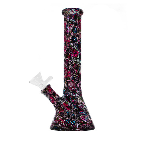 Stakleni bong Mexican Flowers, 26 cm