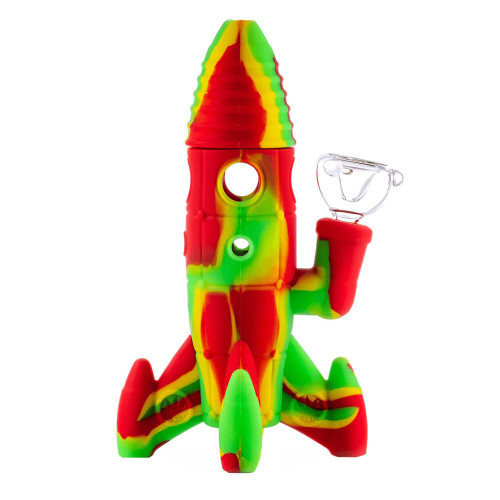 Silikonski bong Rocket Rasta sa LED svjetlima, 20 cm