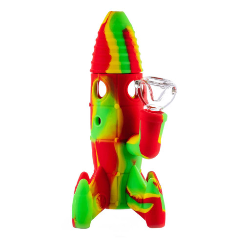 Silikonski bong Rocket Rasta sa LED svjetlima, 20 cm