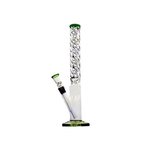Stakleni bong Twister, prozirno-zeleni, 35 cm