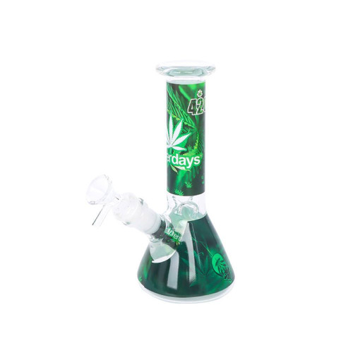 Stakleni mini bong - 6-dijelni set Hemp Leaf 420