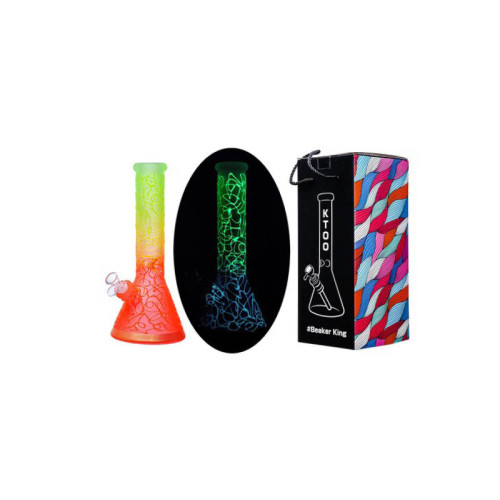 Stakleni bong Rainbow, orange neon glow, 32 cm