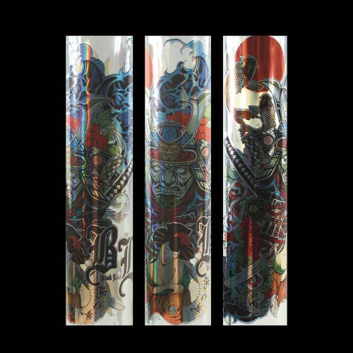 Stakleni ice bong Ronin + Geisha, 40 cm - set od 3 dijela, Black Leaf