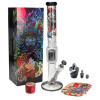 Stakleni ice bong Ronin + Geisha, 50 cm - set od 3 dijela, Black Leaf