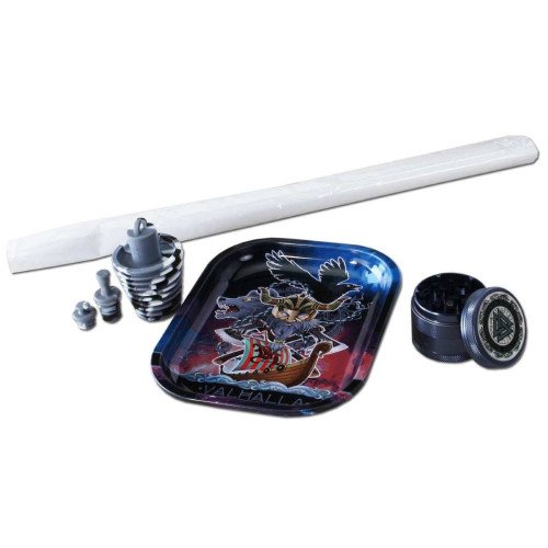 Stakleni bong Valhalla, 50 cm - 3-dijelni set, Black Leaf