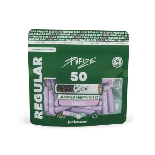 PURIZE Regular Lilac 9 mm, filteri s aktivnim ugljenom (50 kom.)