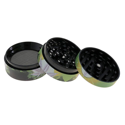 Set ručna lula Hemp Leaf + mlinac, upaljač, mrežice i pladanj