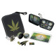 Set ručna lula Hemp Leaf + mlinac, upaljač, mrežice i pladanj