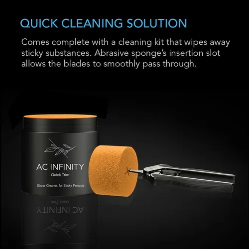 Škare za obrezivanje AC Infinity od nehrđajućeg čelika, ravne, s kompletom za čišćenje